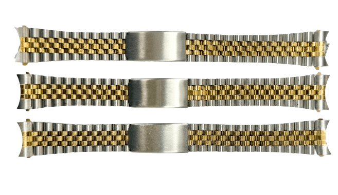 20MM Jubilee 2 - tone (GOLD & SILVER) Metal Watch Band with Regular Clasp - Universal Jewelers & Watch Tools Inc.