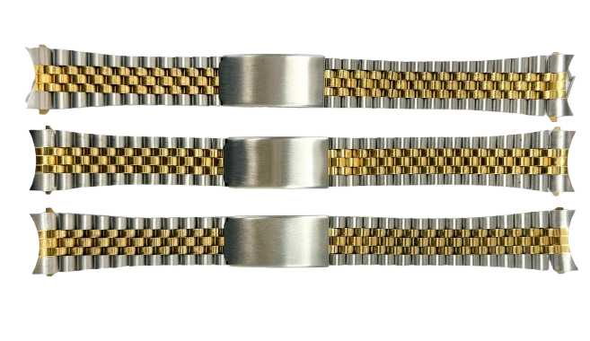 Load image into Gallery viewer, 20MM Jubilee 2-tone (GOLD &amp; SILVER) Metal Watch Band with Regular Clasp
