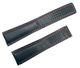 22mm Black Padded Carbon Fiber Pattern Leather Watch Band with Red Stitched - Universal Jewelers & Watch Tools Inc.