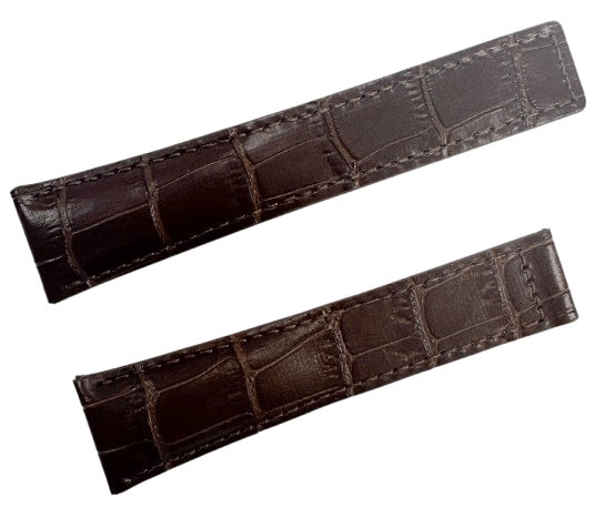 22mm Brown Alligator Grain Genuine Leather Watch Band with Padded - Universal Jewelers & Watch Tools Inc.