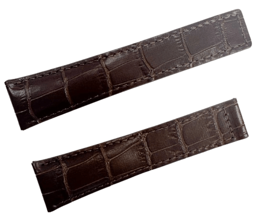 22mm Brown Alligator Grain Genuine Leather Watch Band with Padded - Universal Jewelers & Watch Tools Inc.