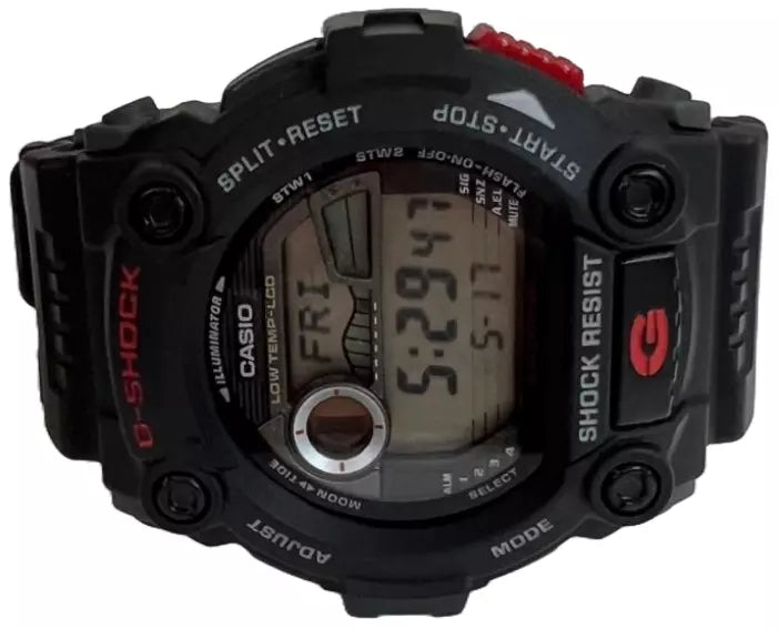 Men’s Casio G7900-1 Digital Tide Graph Resin Black/Red Sport Watch