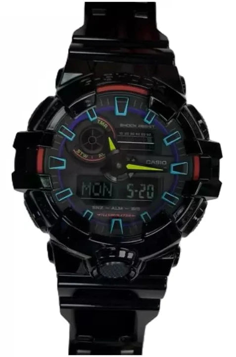 Men’s G-SHOCK GA-700RGB-1A Virtual Rainbow Gamer’s RGB Analog Digital