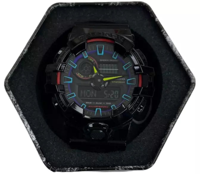 Men’s G-SHOCK GA-700RGB-1A Virtual Rainbow Gamer’s RGB Analog Digital