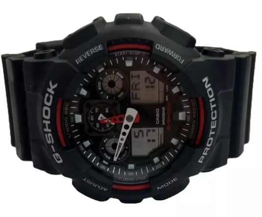 Men’s Casio G-SHOCK Model: GA100-1A4 Digital Resin Sport Red & Black Wristwatch