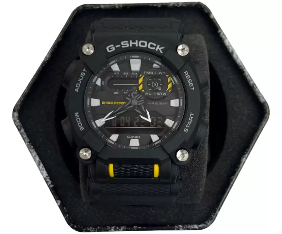 Men’s Casio G-SHOCK Model: GA900-1A Resin Sport Black & Yellow Wristwatch