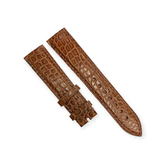 100% Real Genuine Alligator Leather Light Brown Watch Strap w/ Brown Stitch | Choose Size
