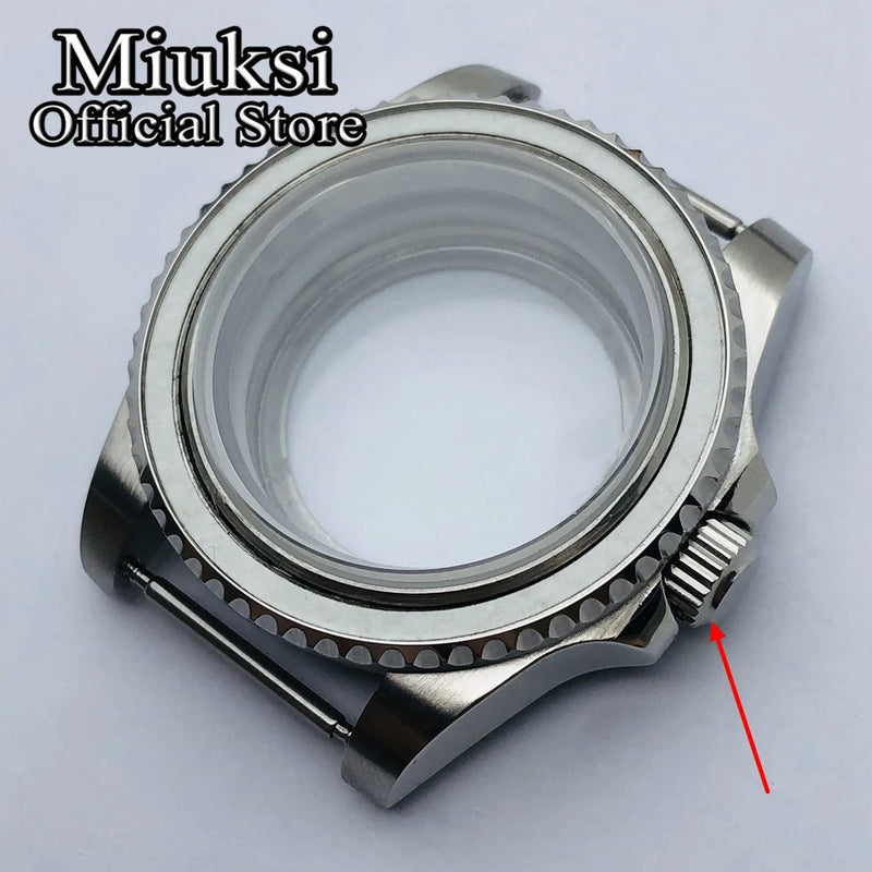 Load image into Gallery viewer, Miuksi watch crown stainless steel crown fit Miuksi 40mm case NH35 NH36 ETA 2836 Miyota 8205 8215 821A DG2813 3804 movement
