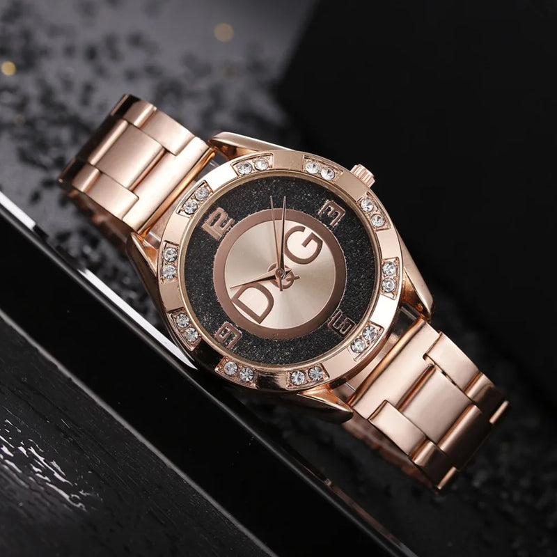 Load image into Gallery viewer, Women&#39;s Watches Luxury Brand Fashion Rhinestone Stainless Steel Quartz Ladies Wristwatches Reloj Mujer Best Selling Montre
