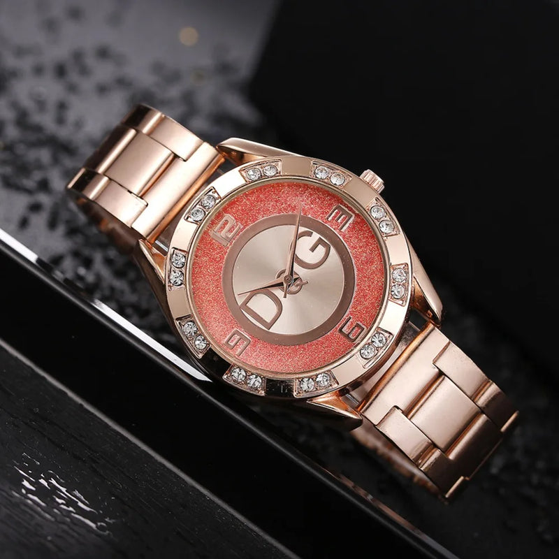 Load image into Gallery viewer, Women&#39;s Watches Luxury Brand Fashion Rhinestone Stainless Steel Quartz Ladies Wristwatches Reloj Mujer Best Selling Montre
