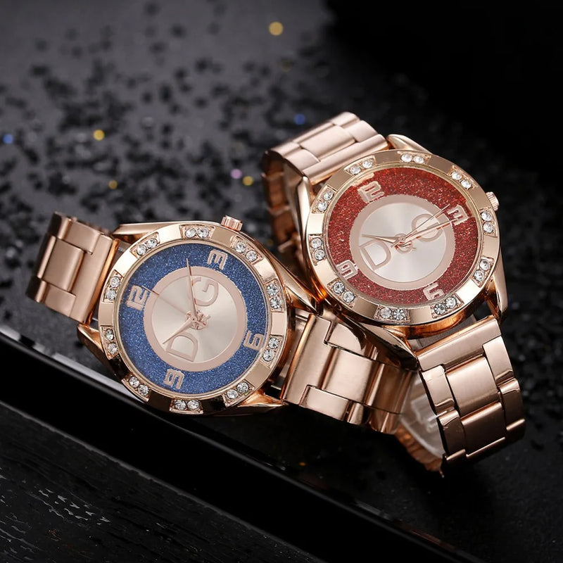 Load image into Gallery viewer, Women&#39;s Watches Luxury Brand Fashion Rhinestone Stainless Steel Quartz Ladies Wristwatches Reloj Mujer Best Selling Montre
