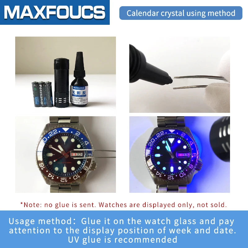 Load image into Gallery viewer, Date window minera glass for Watch Datejust crystals Cyclops Rectangle 7.0x5.5mm 5.5x4.5mm Round 5.5mm watch accessories 1Pieces
