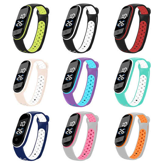 Fashion Sports Watch For Kids Children Waterproof Led Digital Watch Ultra-light Silicone Strap Teen Boys Girls WristWatch Unisex