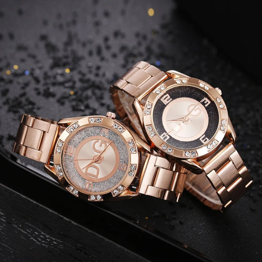 Women's Watches Luxury Brand Fashion Rhinestone Stainless Steel Quartz Ladies Wristwatches Reloj Mujer Best Selling Montre