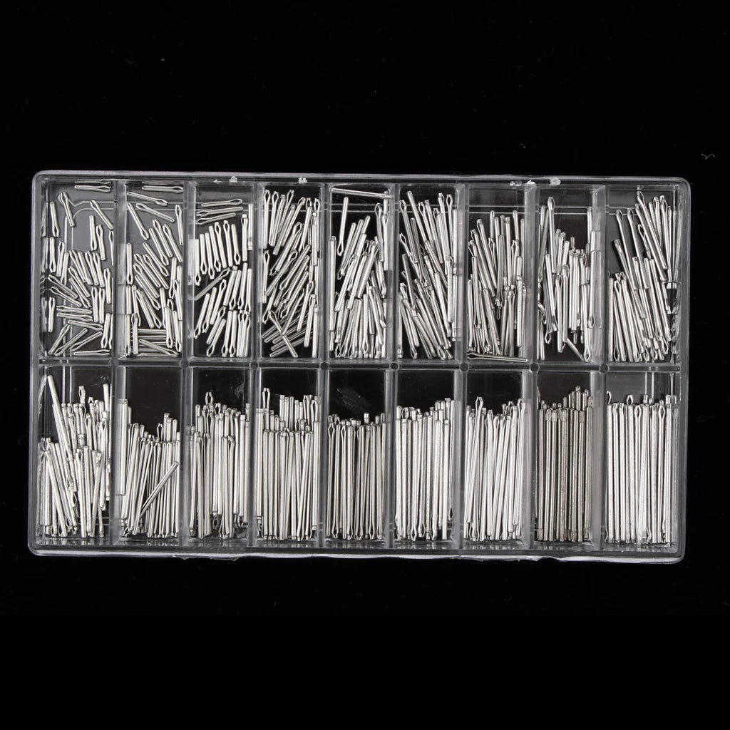 360pcs Watch Band Split Pins With Box Stainless Steel Watch Bracelet Strap Link Pins Cotter Bar Assortment Watch Repair Tools