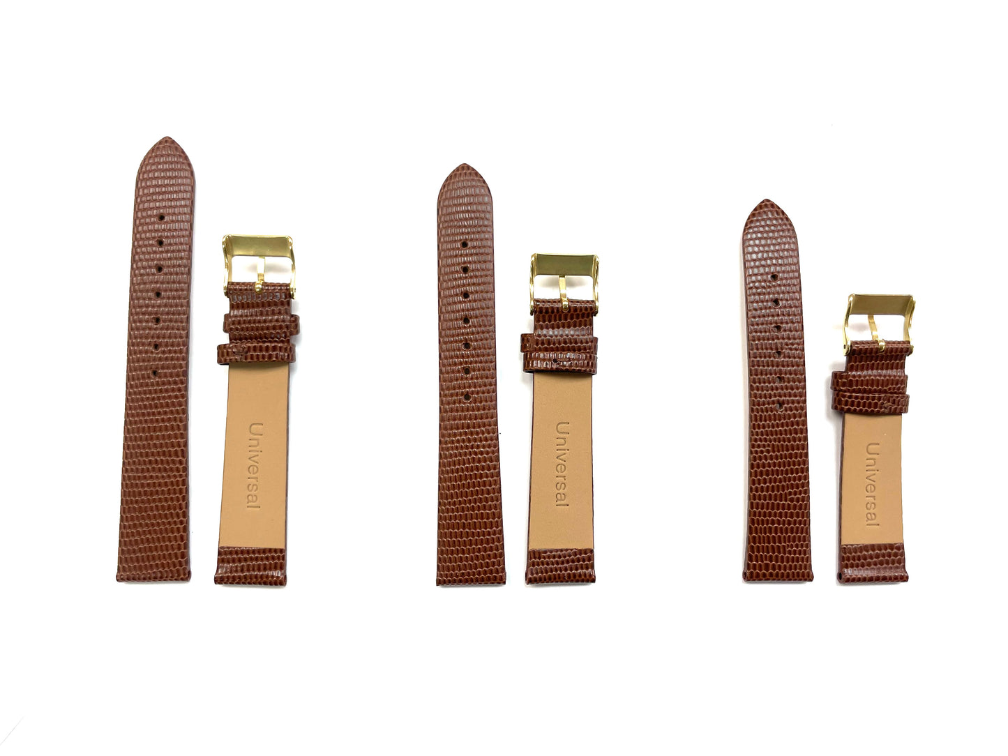 WATCH BAND GENUINE LEATHER LIZARD BROWN 18x16MM/LONG/REGULAR/SHORT TOP QUALITY