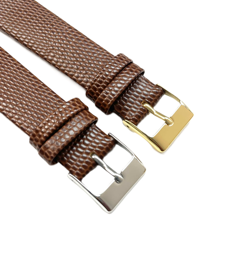 Load image into Gallery viewer, WATCH BAND GENUINE LEATHER LIZARD BROWN 18x14MM/LONG/REGULAR/SHORT TOP QUALITY
