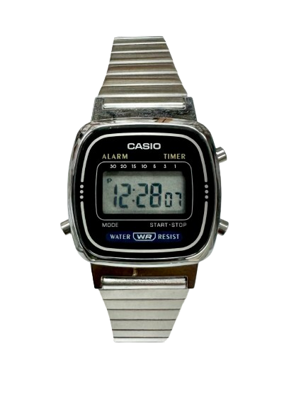 Load image into Gallery viewer, Casio Ladies Silver Digital Watch 3191-LA670W Alarm Mini Dial Stainless Steel
