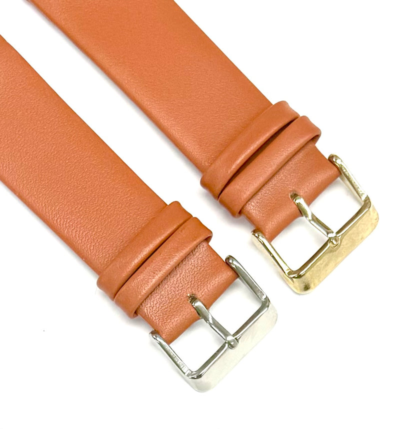 Load image into Gallery viewer, (18-24) mm Genuine Leather Plain Tan Color, Flat &amp; Unstitched Watch Band
