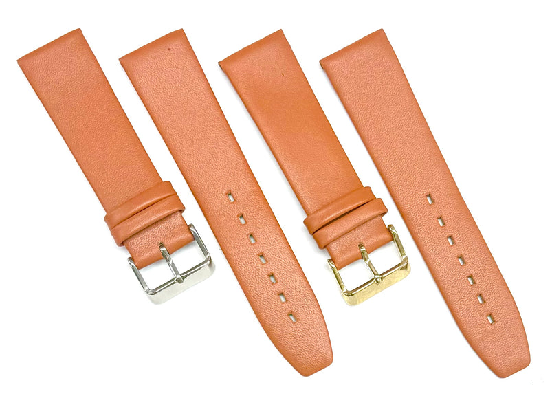 Load image into Gallery viewer, (18-24) mm Genuine Leather Plain Tan Color, Flat &amp; Unstitched Watch Band
