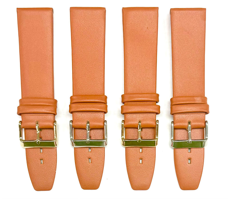 Load image into Gallery viewer, (18-24) mm Genuine Leather Plain Tan Color, Flat &amp; Unstitched Watch Band
