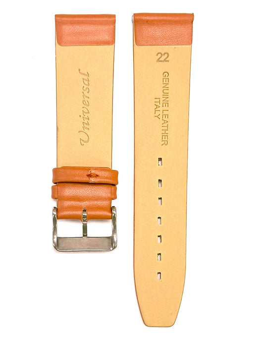 (18-24) mm Genuine Leather Plain Tan Color, Flat & Unstitched Watch Band