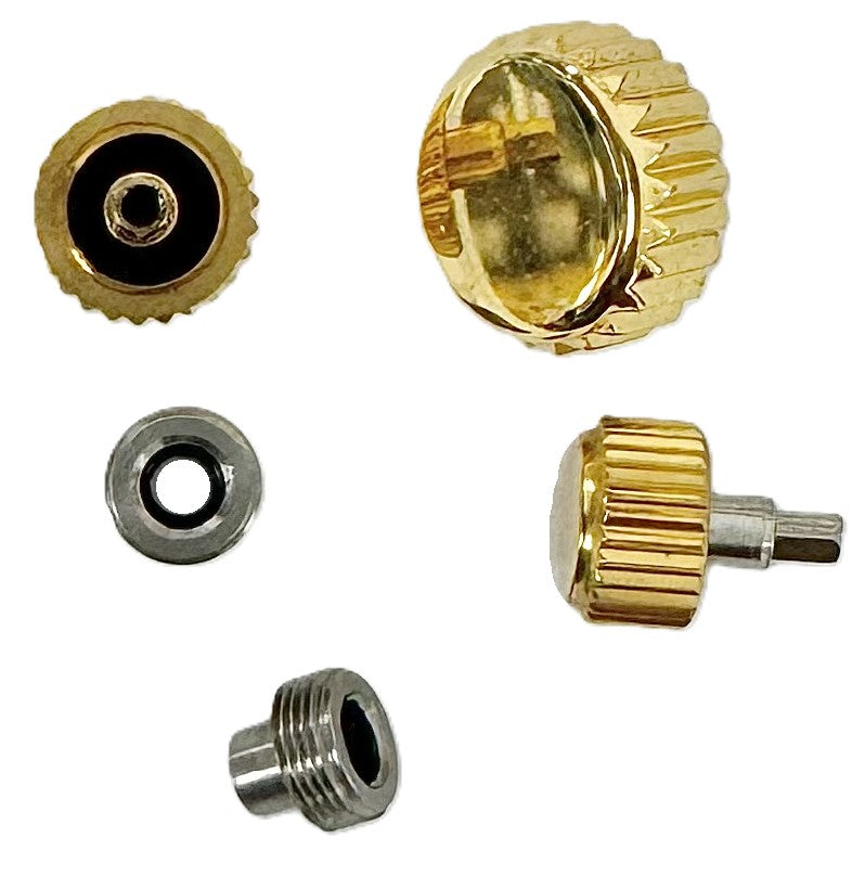 Load image into Gallery viewer, 24 Pcs Gold-colored Screw Crown with Tube for High-end Watches
