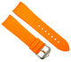 18 - 24mm Orange Color Curve - end Plain Soft Silicon Rubber Watch Band - Universal Jewelers & Watch Tools Inc.