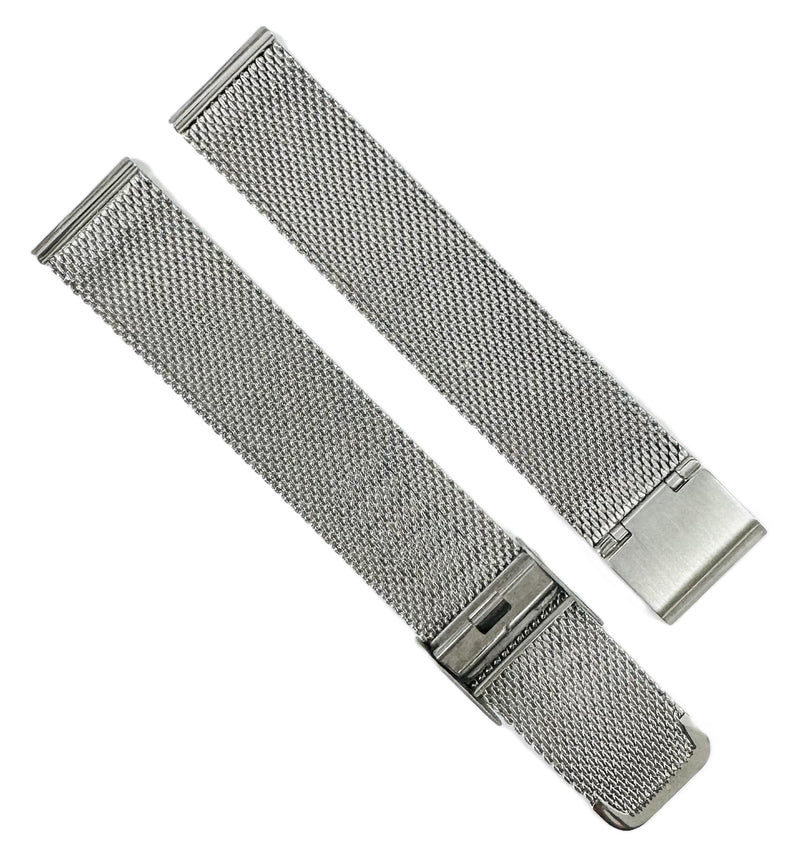 Load image into Gallery viewer, 18mm Milanese Mesh Stainless Steel Watch Band, Silver Color
