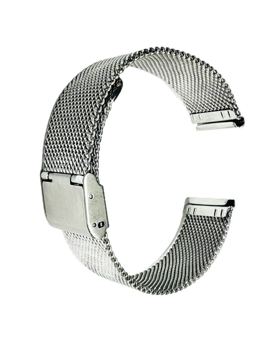 18mm Milanese Mesh Stainless Steel Watch Band, Silver Color