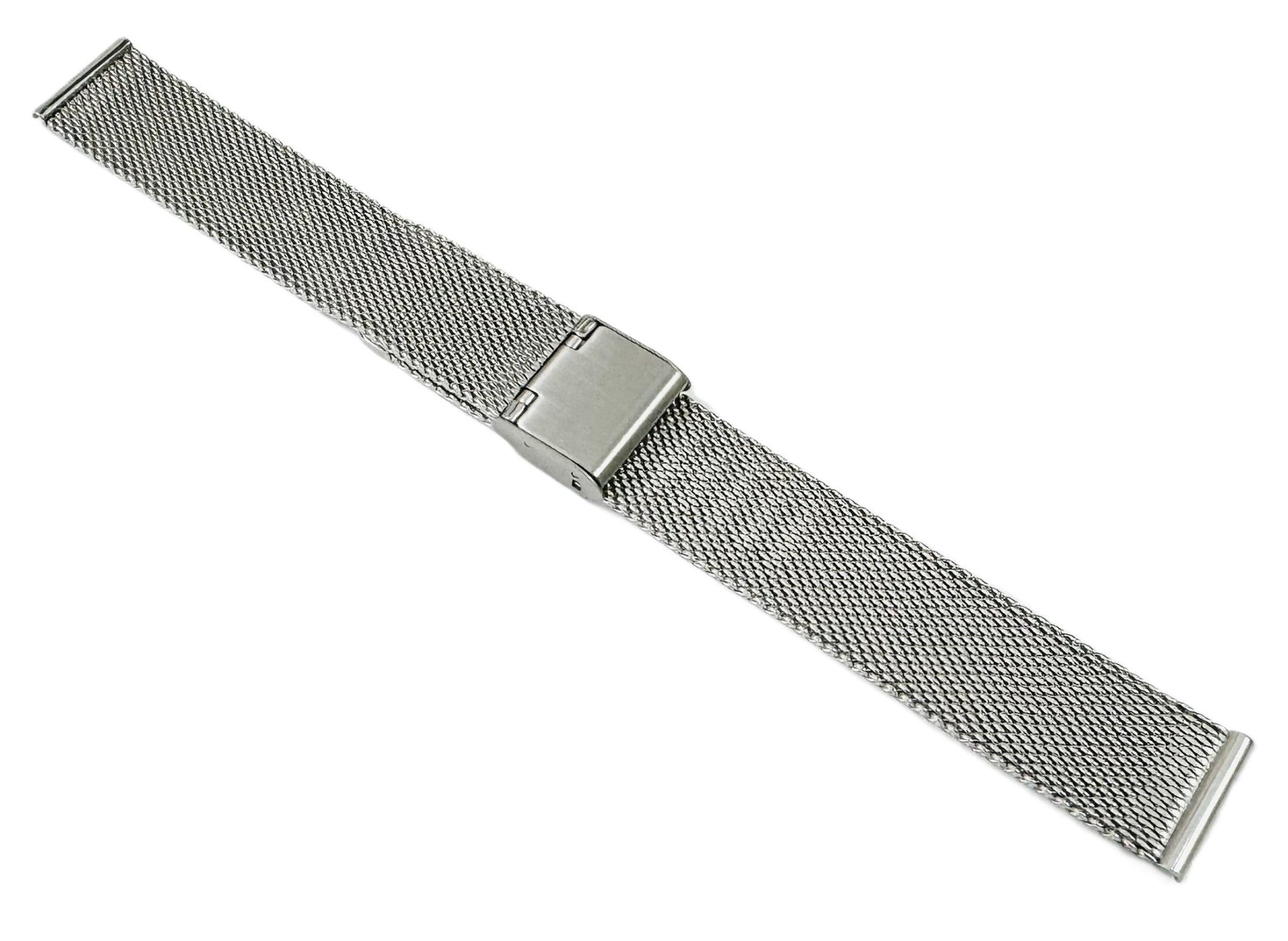 18mm Milanese Mesh Stainless Steel Watch Band, Silver Color - Universal Jewelers & Watch Tools Inc.