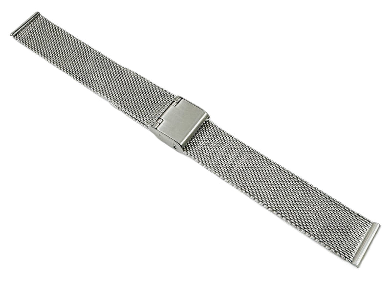 Load image into Gallery viewer, 18mm Milanese Mesh Stainless Steel Watch Band, Silver Color
