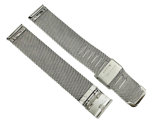 18mm Milanese Mesh Stainless Steel Watch Band, Silver Color