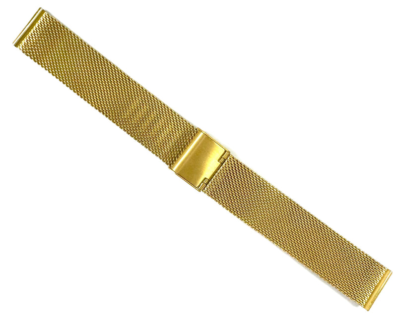 Load image into Gallery viewer, 18mm Milanese Mesh Stainless Steel Watch Band, Gold Color
