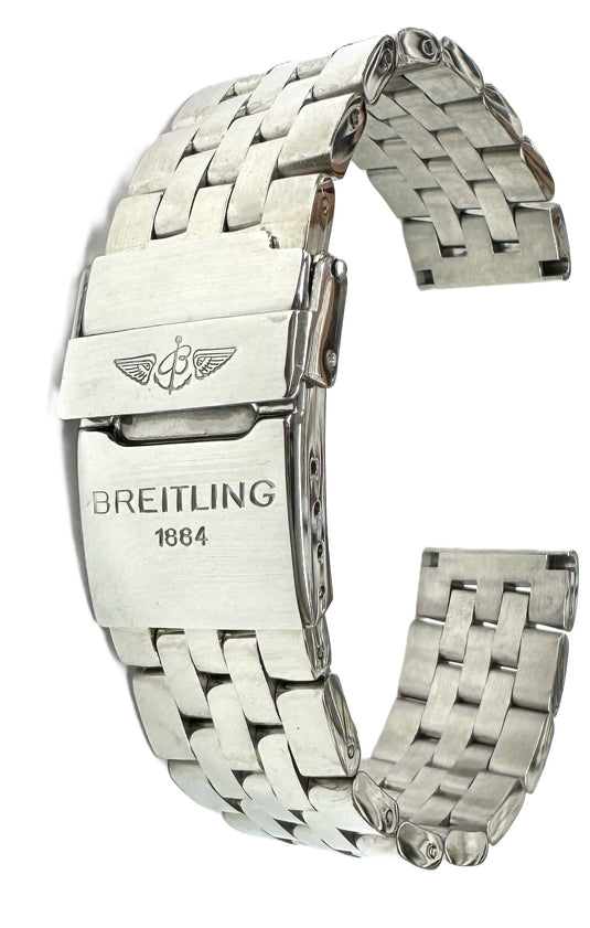 20mm Stainless Steel BREITLING Watch Band with Solid Straight-End Links