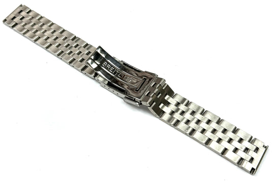 20mm Stainless Steel BREITLING Watch Band with Solid Straight-End Links