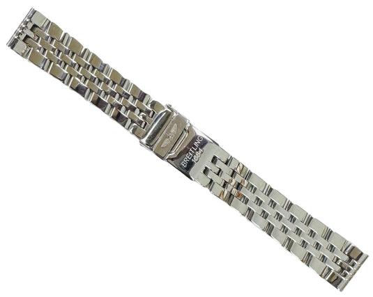 18mm Stainless Steel BREITLING Watch Band with Solid Straight-End Links