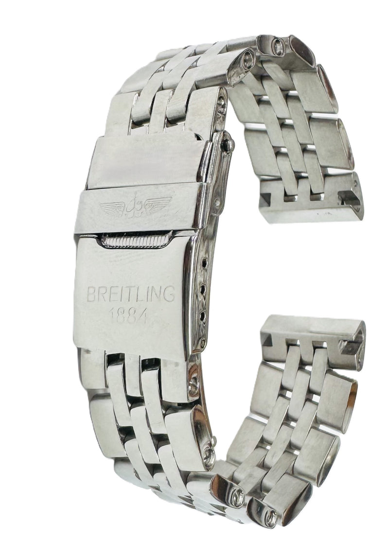 Load image into Gallery viewer, 18mm Stainless Steel BREITLING Watch Band with Solid Straight-End Links
