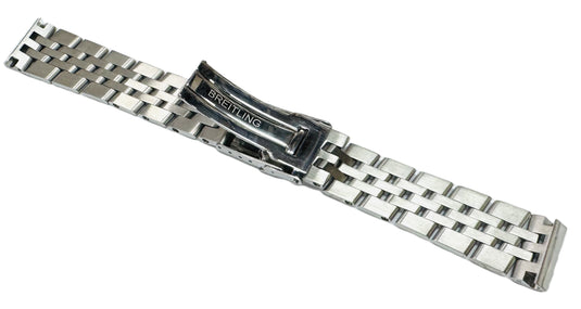 18mm Stainless Steel BREITLING Watch Band with Solid Straight-End Links