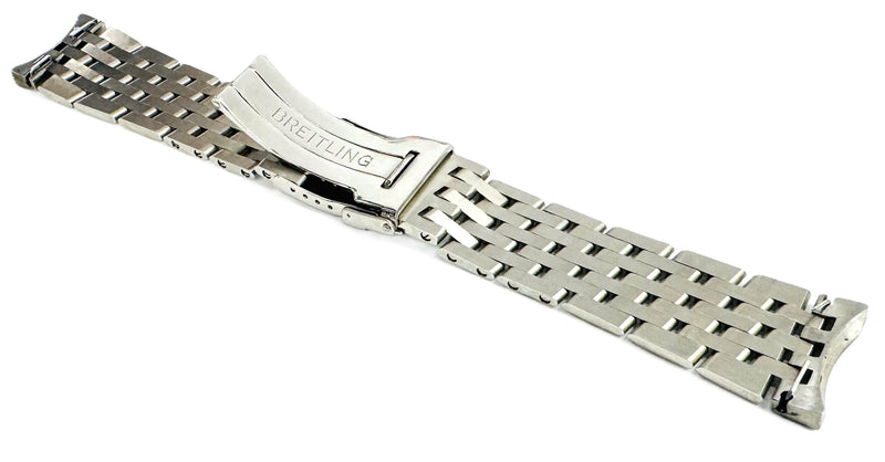 Load image into Gallery viewer, 22mm, 24mm Stainless Steel BREITLING Watch Band with Solid Curved-End Links
