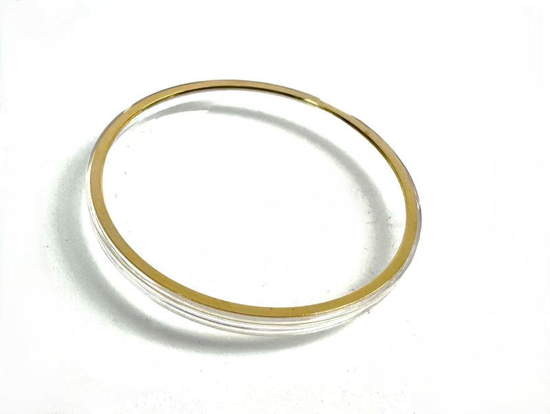 Load image into Gallery viewer, 30.9mm Acrylic Crystal (Plastic) with Golden Tension Ring, Omega-Style
