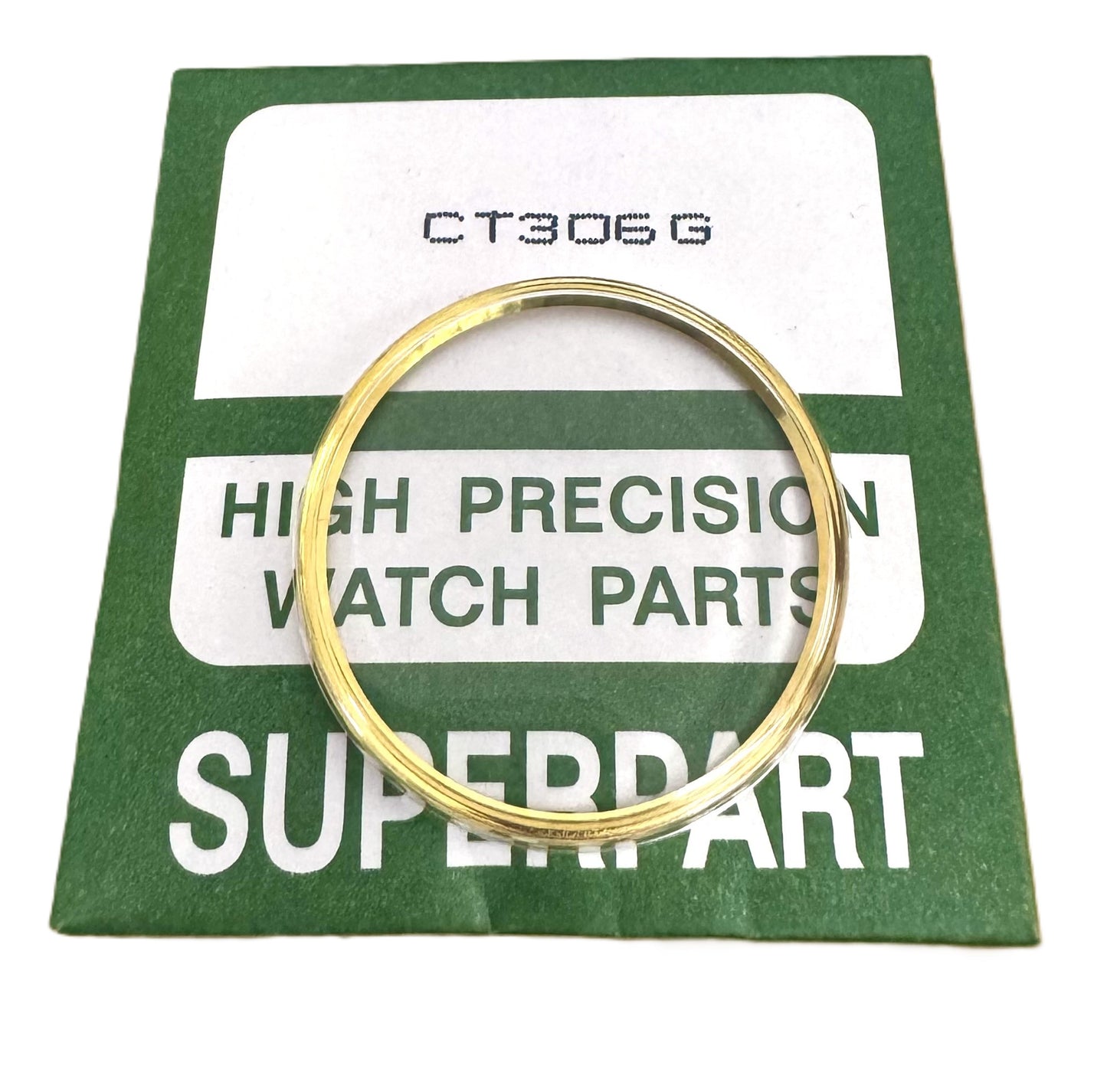 30.6mm Acrylic Crystal with Gold Tension Ring, SEIKO Style Flat Top - Universal Jewelers & Watch Tools Inc.