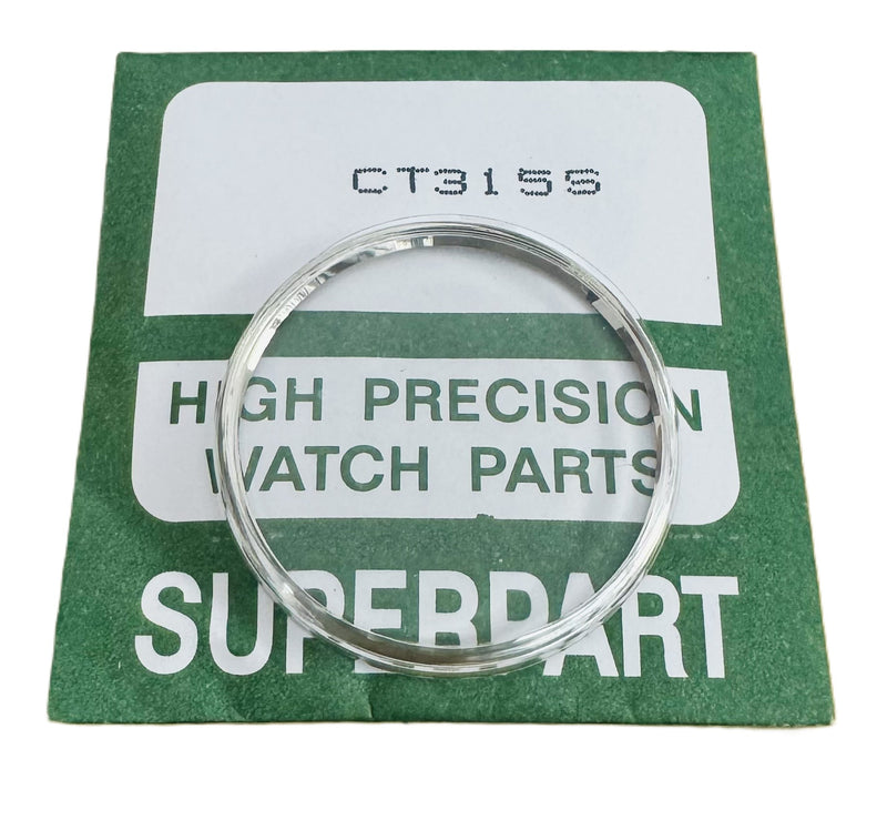 Load image into Gallery viewer, 31.5mm Acrylic Crystal with Silver Tension Ring, SEIKO Style Flat Top
