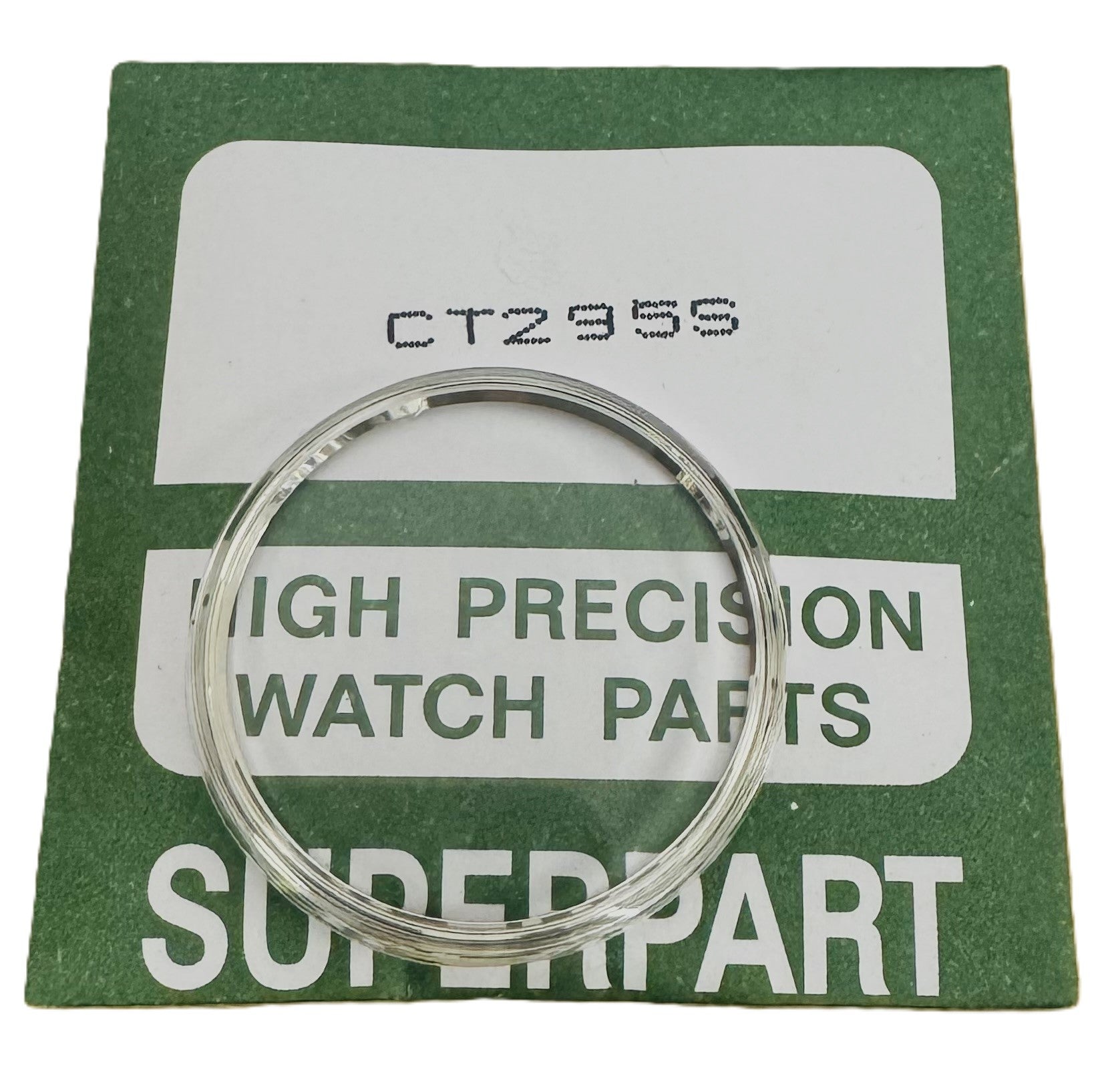 29.5mm Acrylic Crystal with Silver Tension Ring, SEIKO Style Flat Top - Universal Jewelers & Watch Tools Inc.