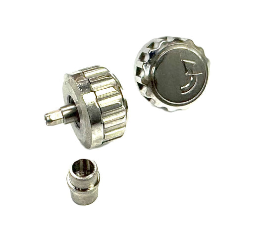 7.4x7.6mm Stainless Steel Replacement Crown with Tube for MOVADO 800 Series