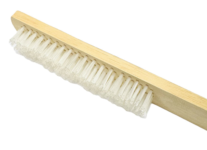 6-Row Stiff Bristle Brush with Wooden Handle for Clock Repair & Clean