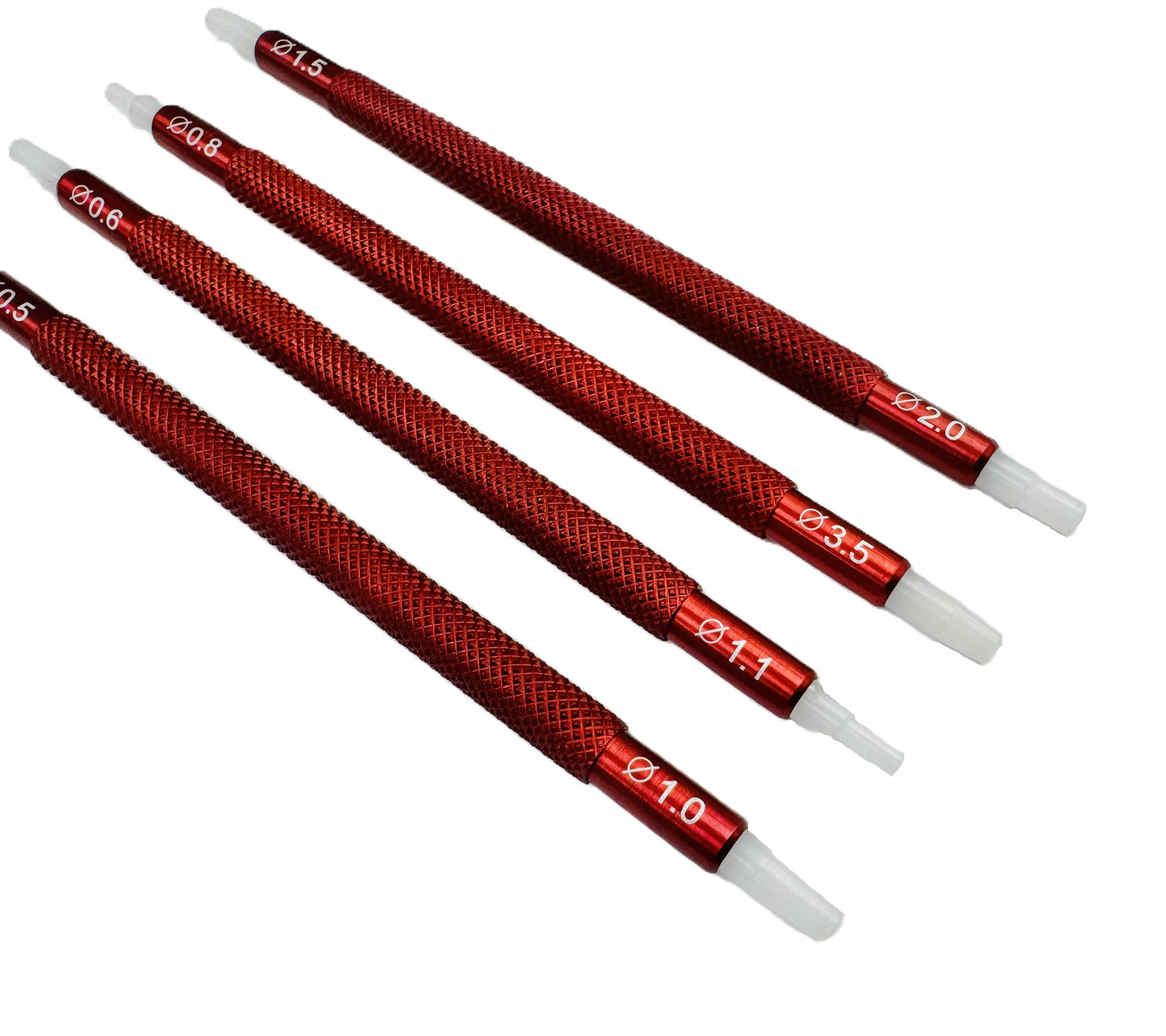 Set of 4 Double Sided Watch Hands Pression Tools, 0.5mm to 2.0mm in diameter