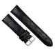 22mm XL Black Alligator Grain Genuine Leather Watch Band with Padded & Red Stitched - Universal Jewelers & Watch Tools Inc.