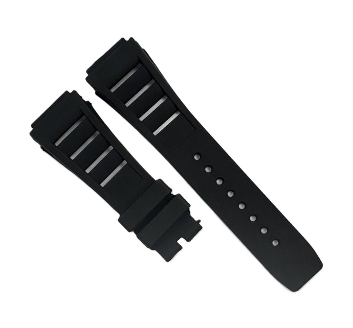 20mm Black Premium Rubber Watch Band for Richard Mille 11-03L, Pin-Type Strap