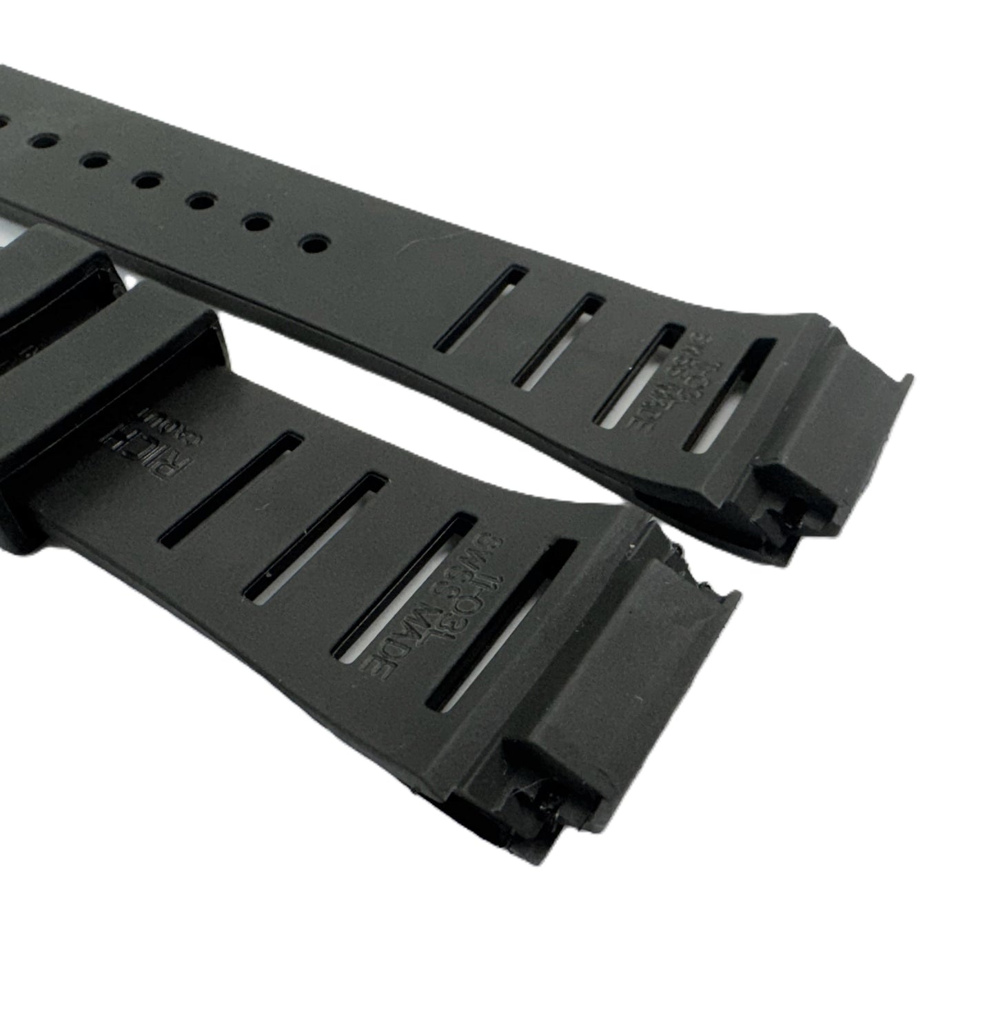 20mm Black Premium Rubber Watch Band for Richard Mille 11-03L, Pin-Type Strap